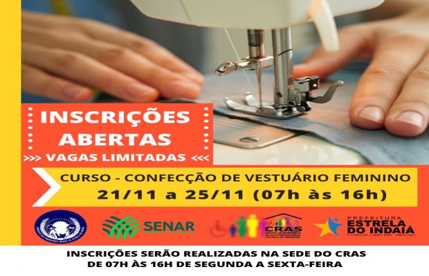 Curso - confecção de vestuário feminino