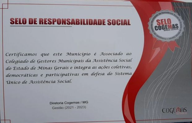Estrela do Indaiá recebe o Selo de Responsabilidade Social do COGEMAS
